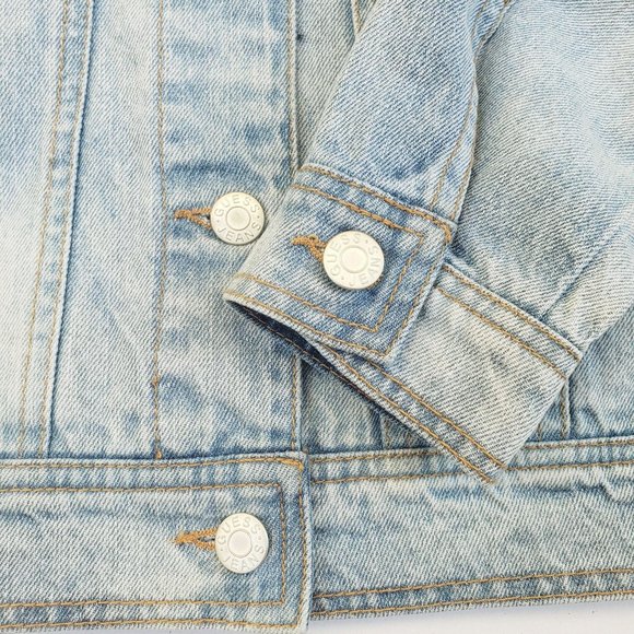 New GUESS Men's Light Blue Denim Jacket sz S - Picture 4 of 7